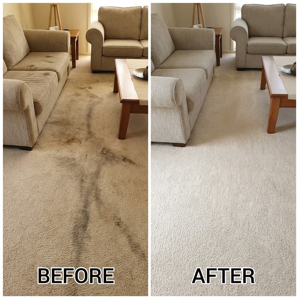Professional carpet cleaning in action